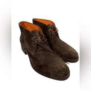Santoni Brown Suede Chukka Boots | Men’s 10.5 D | Made in Italy | Retail $980